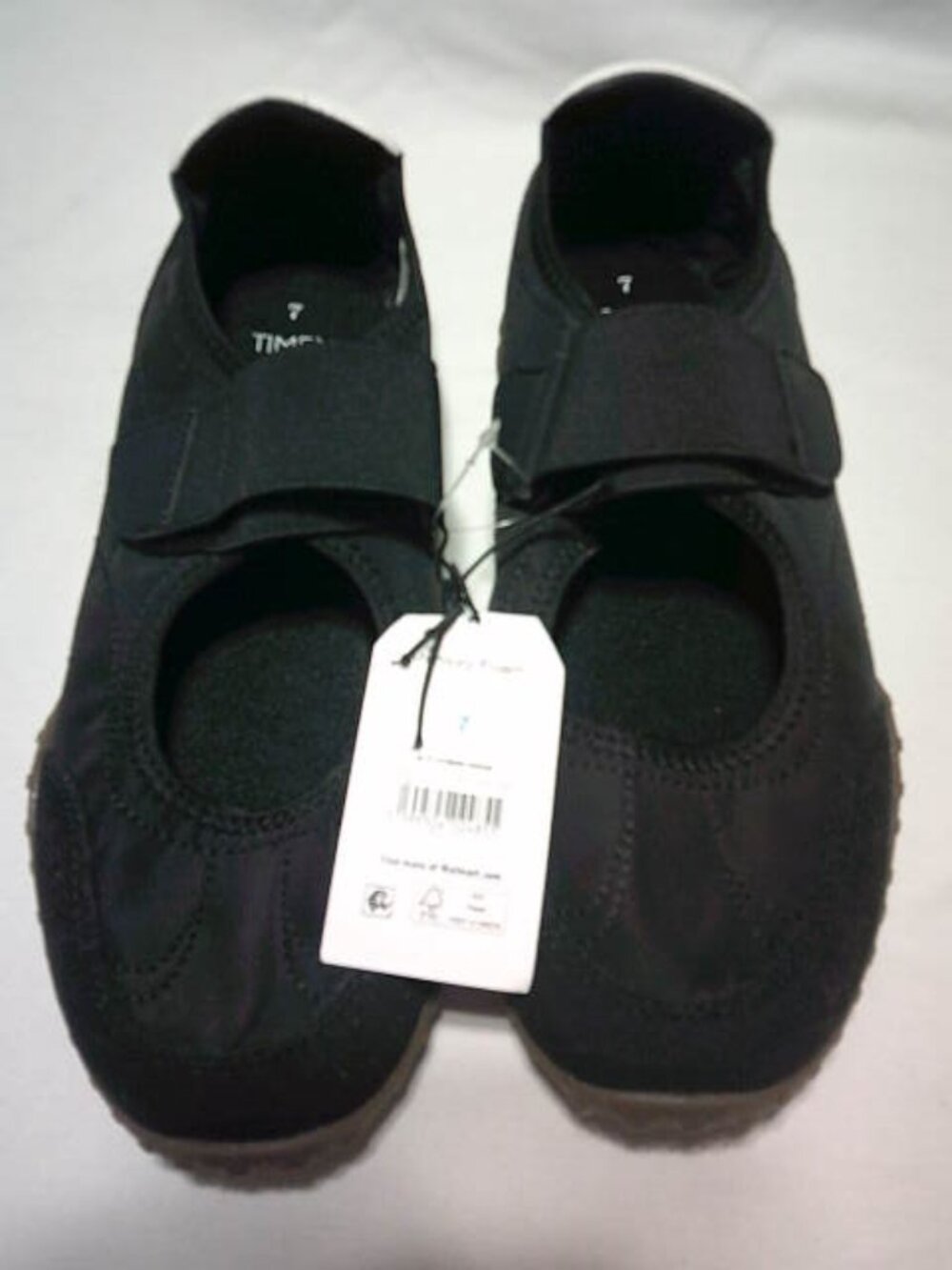 NEW TIME AND TRU MEMORY FOAM SIZE 7 WOMEN'S SNEAKERS BLK VELCRO SLIPONS 👩👟